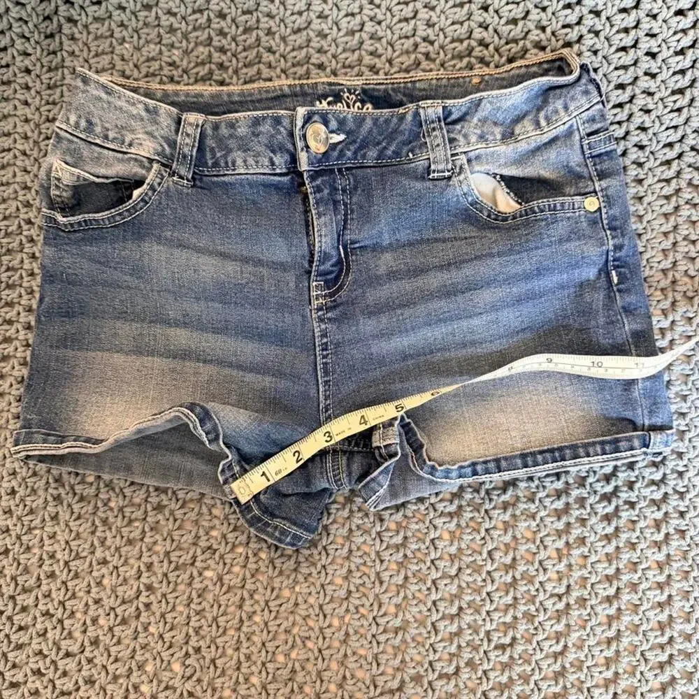 Justice blue denim shorts with